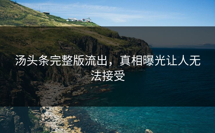 汤头条完整版流出，真相曝光让人无法接受