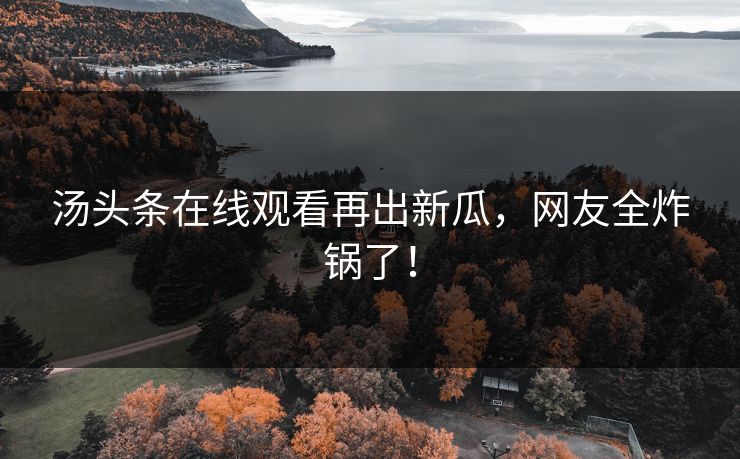 汤头条在线观看再出新瓜，网友全炸锅了！