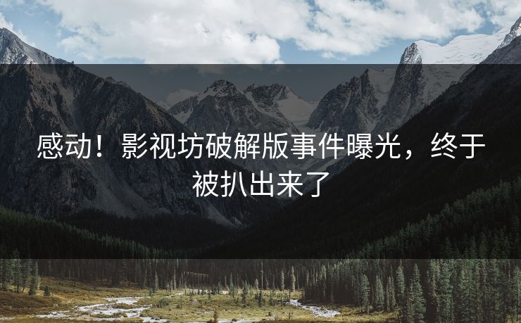 感动！影视坊破解版事件曝光，终于被扒出来了