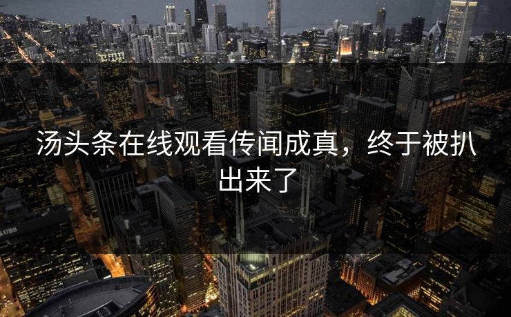 汤头条在线观看传闻成真，终于被扒出来了