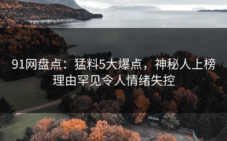 91网盘点：猛料5大爆点，神秘人上榜理由罕见令人情绪失控